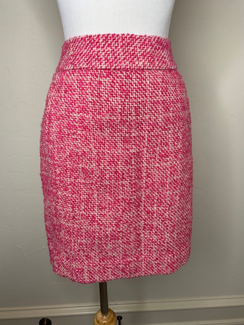 Banana Republic Pink Tweed Mini Skirt Sz 4 Lined Preppy Career